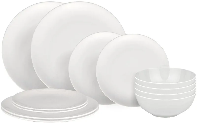 Serviesset All-Time 12-delig / 4 personen - 4 dinerborden, 4 ontbijtborden en 4 kommen by Alessi in Wit – product photo