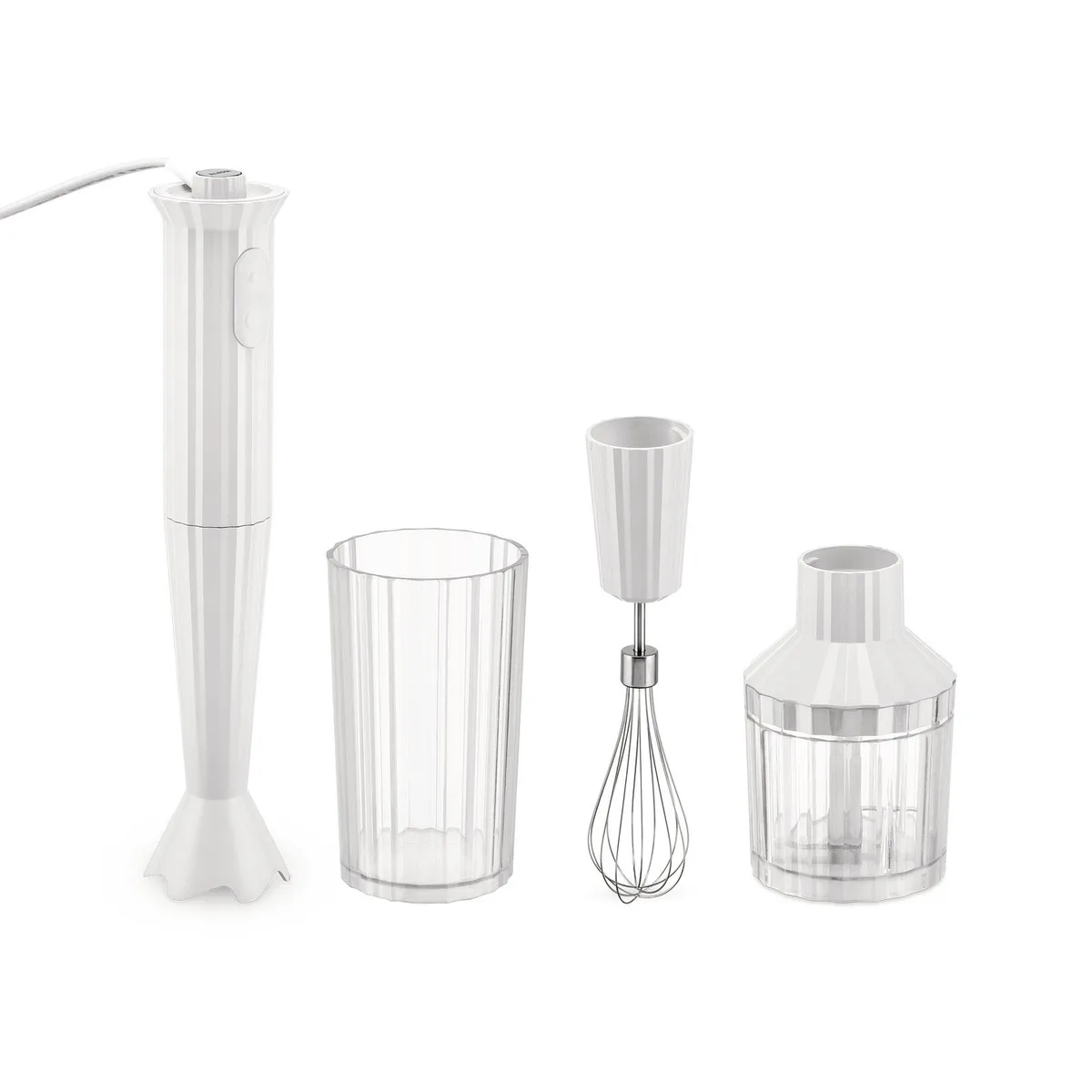 Stabmixer Plissé - Weiß - thermoplastisches Harz - Designer Michele de Lucchi från Alessi – produktbild