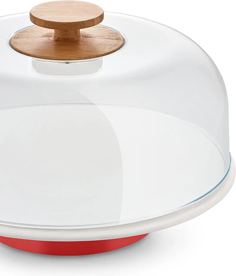 Stolp Mattina Taartstolp / Glazen stolp / Kaasstolp / Afdekstolp - BG06 R - ø 31 cm - door Big-Game van Alessi in Rood – productfoto
