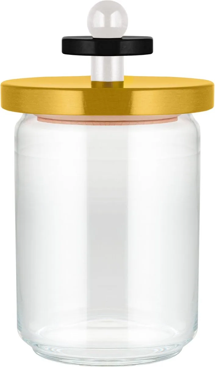 Voorraadpot Twergi - ES16/100 1 - ø 12 cm / 1 Liter - door Ettore Sotsass by Alessi in Geel – product photo