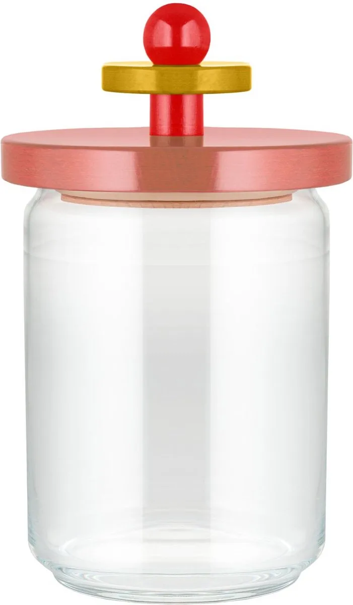 Voorraadpot Twergi - ES16/100 2 - ø 12 cm / 1 Liter - door Ettore Sotsass by Alessi in Roze – product photo