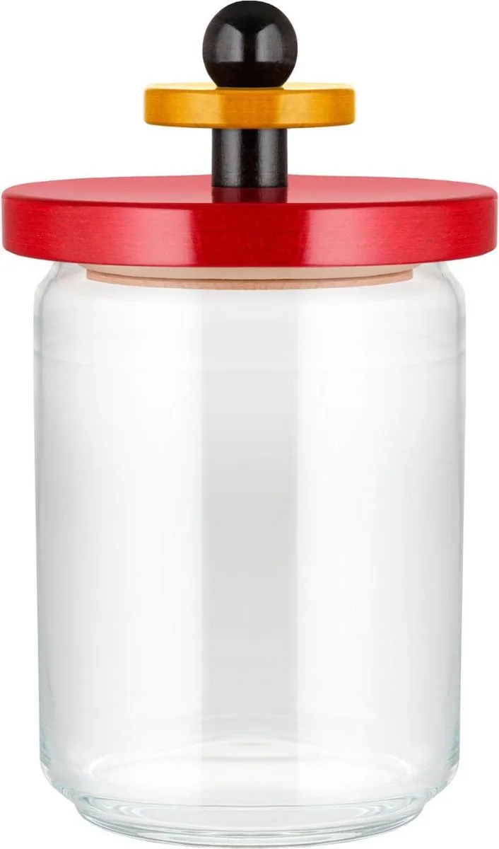 Voorraadpot Twergi - ES16/100 - ø 12 cm / 1 Liter - door Ettore Sotsass by Alessi in Rood – product photo