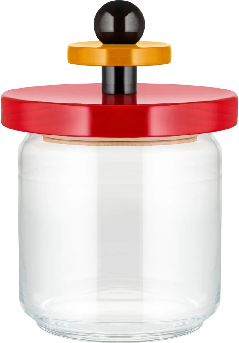 Voorraadpot Twergi - ES16/75 - ø 12 cm / 750 ml - door Ettore Sotsass by Alessi in Rood – product photo