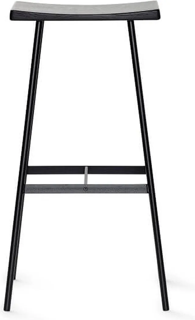Barkruk HC2 zwart frame, zwart eiken zitting - h79cm