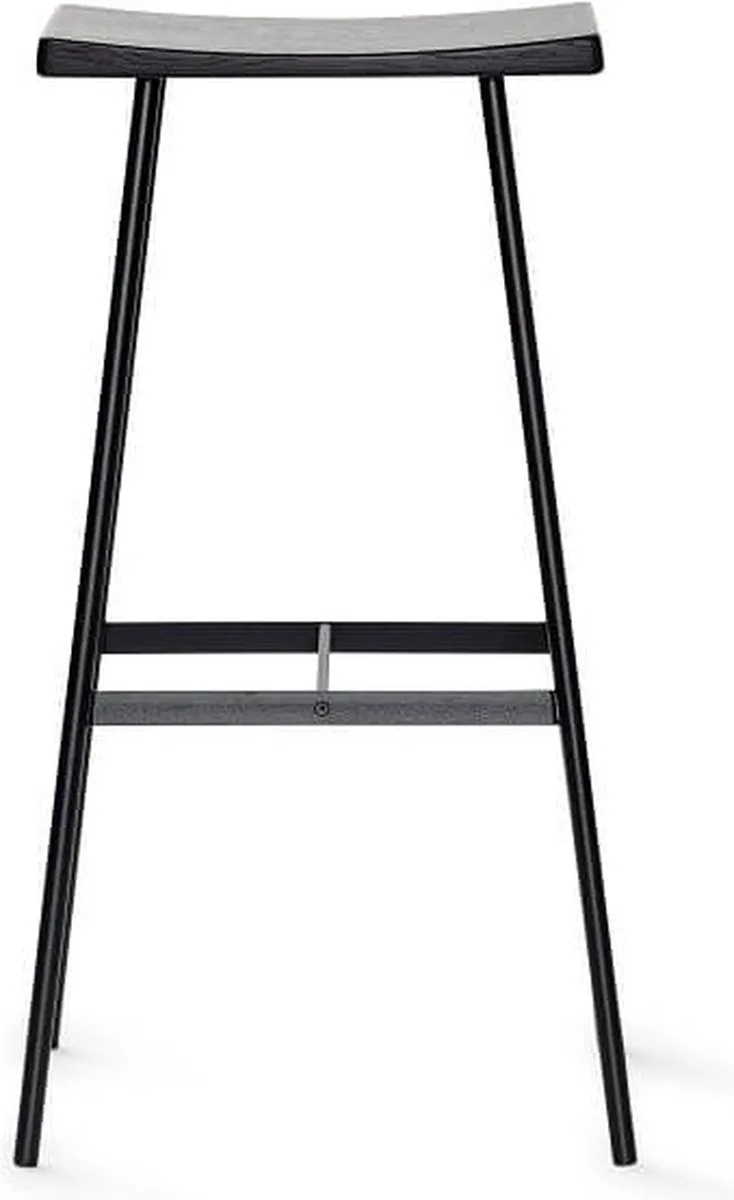 Barkruk HC2 zwart frame, zwart eiken zitting - h79cm von Andersen Furniture in Schwarz – Produktfoto