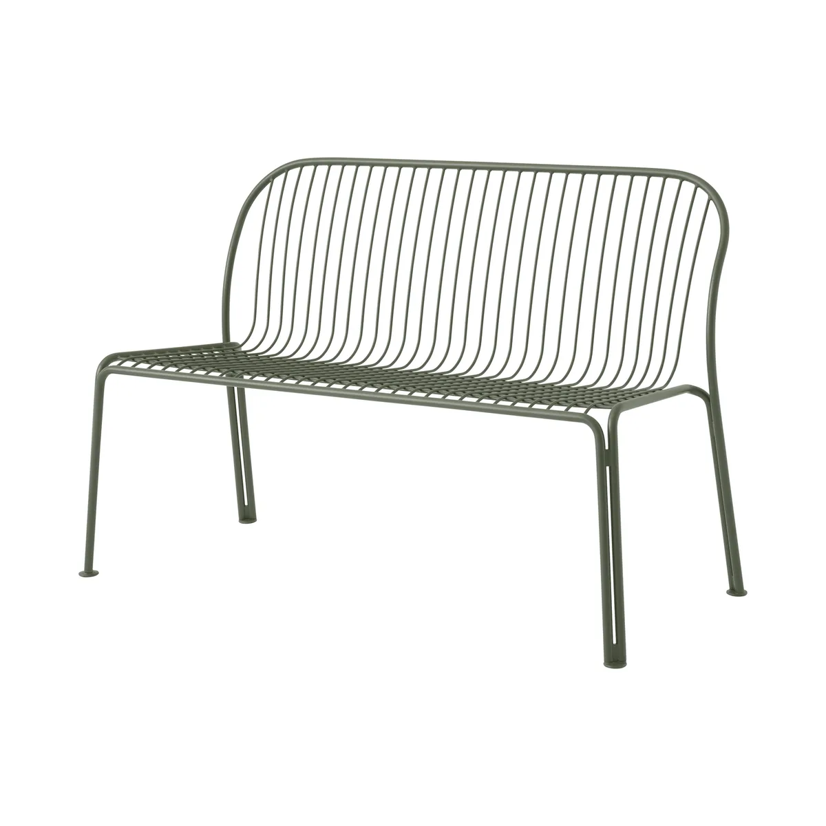 Bank mit Rückenlehne Thorvald - Grün - thermolackierter Stahl - Designer Space Copenhagen by &Tradition – product photo
