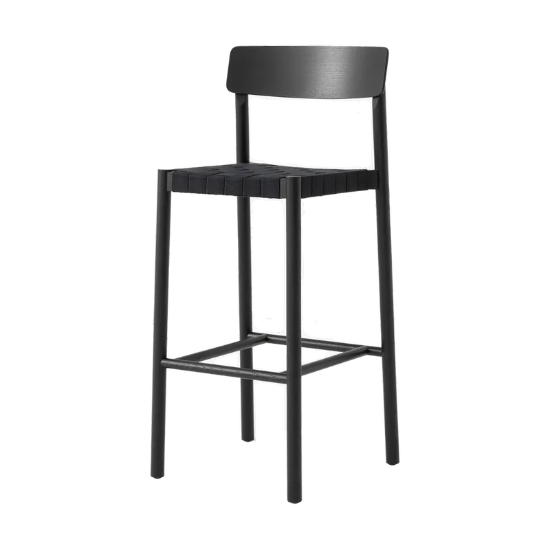 Betty TK15 Bar Chair Barstuhl 75 cm Schwarz lackierte esche-schwarzes leinen de &Tradition – photo du produit