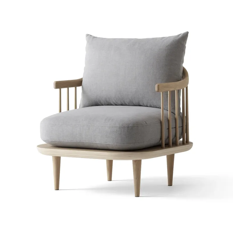 Fly Chair SC10 Eiche weiß geölt, hellgrau von &Tradition – Produktfoto