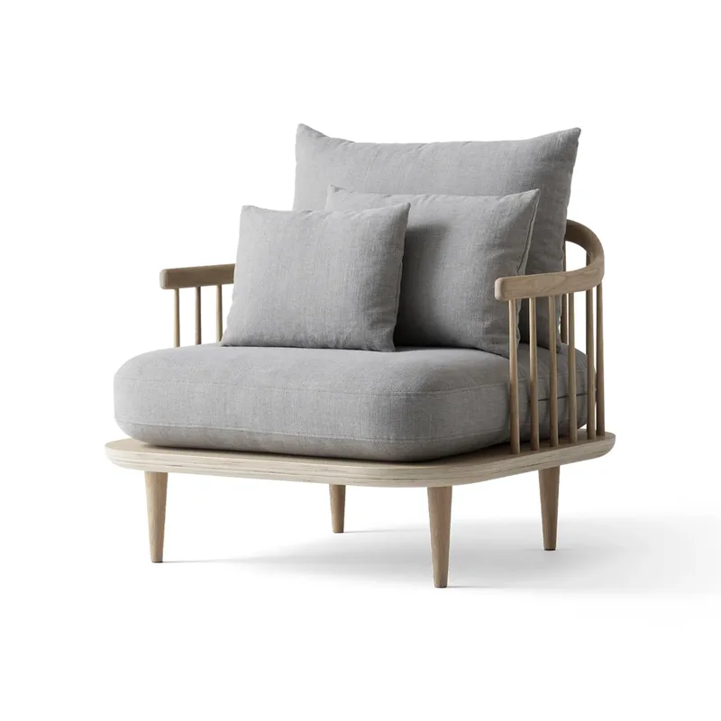 Fly Sessel SC1 Eiche hell geölt + beiger Stoff fra &Tradition – produktbillede