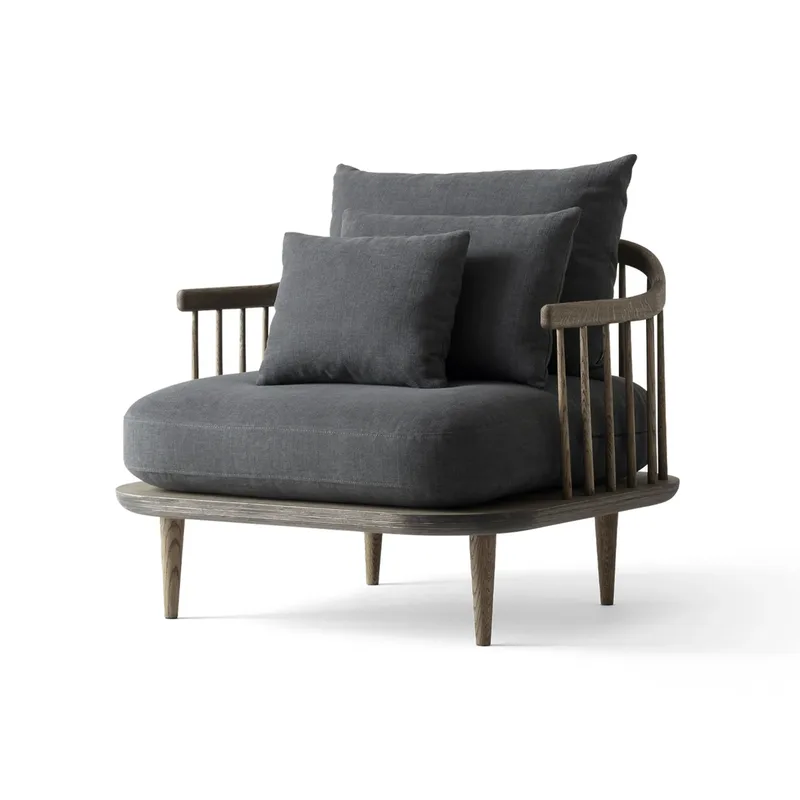 Fly Sessel SC1 Eiche rauch geölt + grauer Stoff von &Tradition – Produktfoto