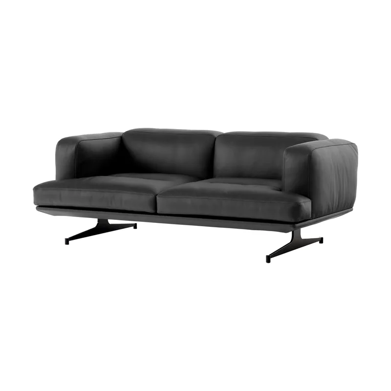 Inland AV22 Sofa 2-Sitzer Noble Leder schwarz-warm black von &Tradition – Produktfoto