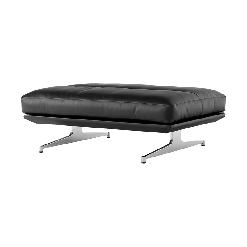 Inland AV32 pouf 78x113cm Noble Leder schwarz-polished alu von &Tradition – Produktfoto