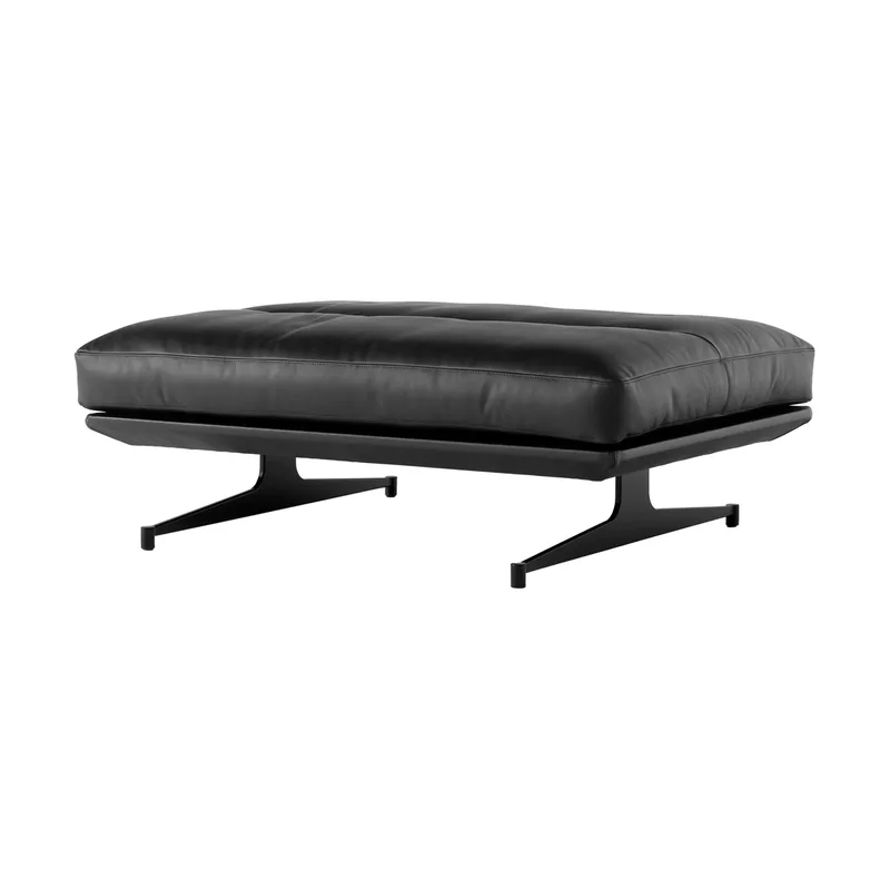 Inland AV32 pouf 78x113cm Noble Leder schwarz-warm black von &Tradition – Produktfoto