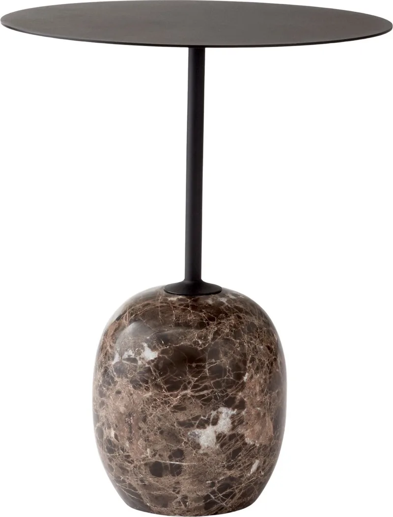 Lato Bijzettafel - Ø40 cm - Warm Black & Emparador Marble by &Tradition in Zwart – product photo