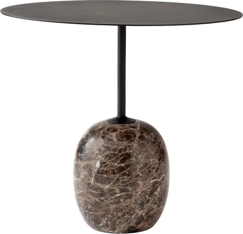 Lato Bijzettafel - ovaal 40 x 50 cm - Warm Black & Emparador Marble von &Tradition in Zwart – Produktfoto