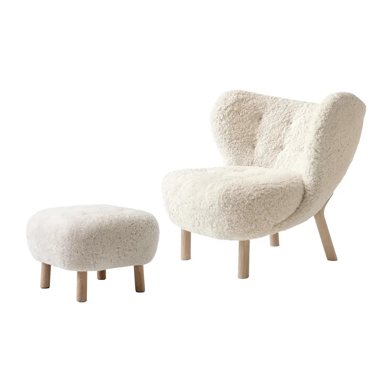 Little Petra VB1 Fauteuil inkl. Fußhocker ATD1 Eiche weiß geölt-Moonlight by &Tradition – product photo