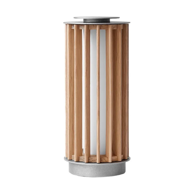 Numbra TY3 tragbare Tischleuchte Lackierte Eiche-getrommeltes Aluminium by &Tradition – product photo