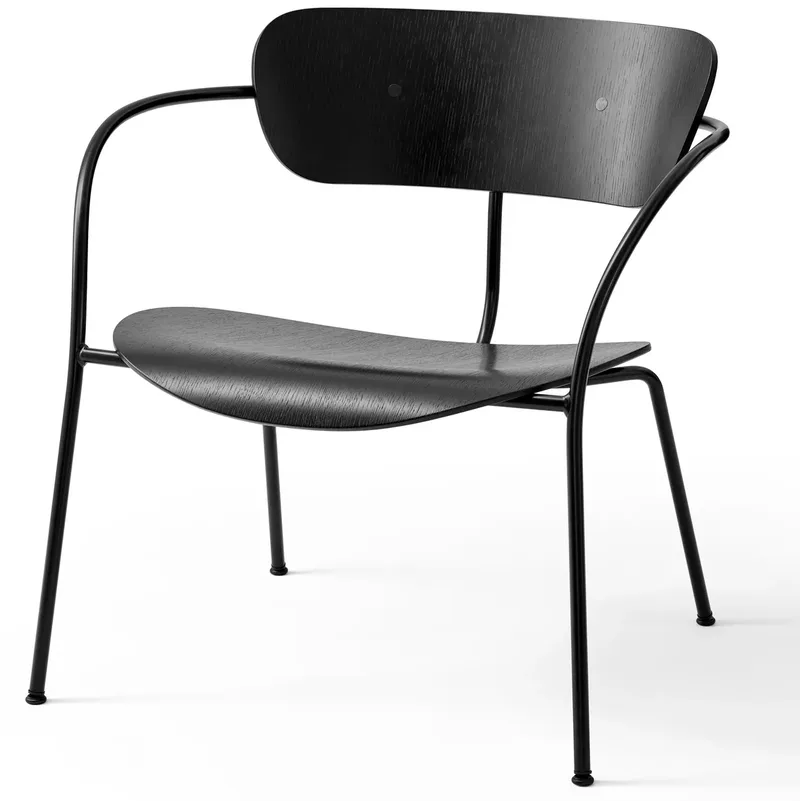 Pavilion Stuhl AV5 Eiche schwarz lackiert von &Tradition – Produktfoto