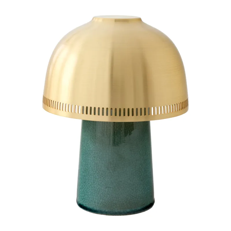 Raku SH8 Tischleuchte Blue Green & Brass fra &Tradition – produktbillede