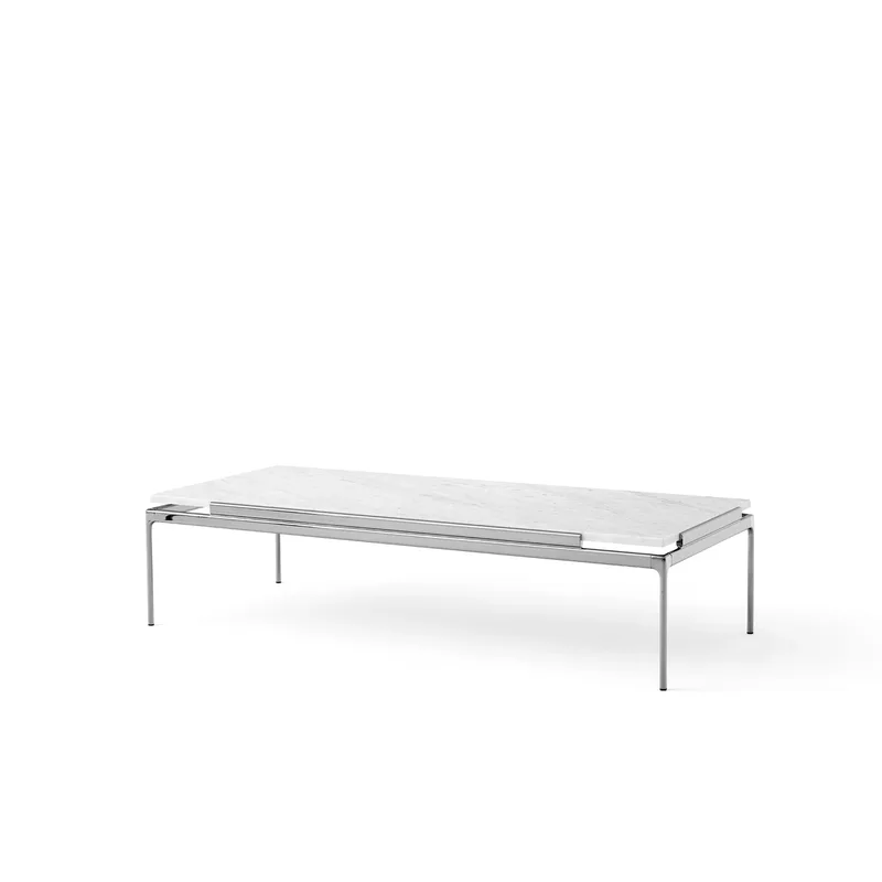 Sett LN12 Couchtisch Bianco carrara-dark chrome by &Tradition – product photo