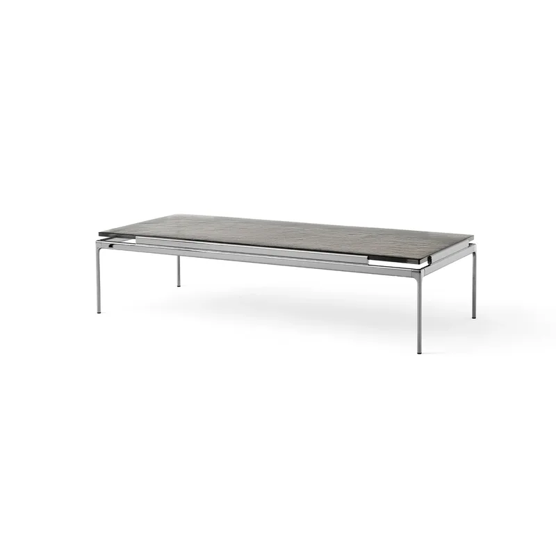 Sett LN12 Couchtisch Smoked cast glass-dark chrome by &Tradition – product photo