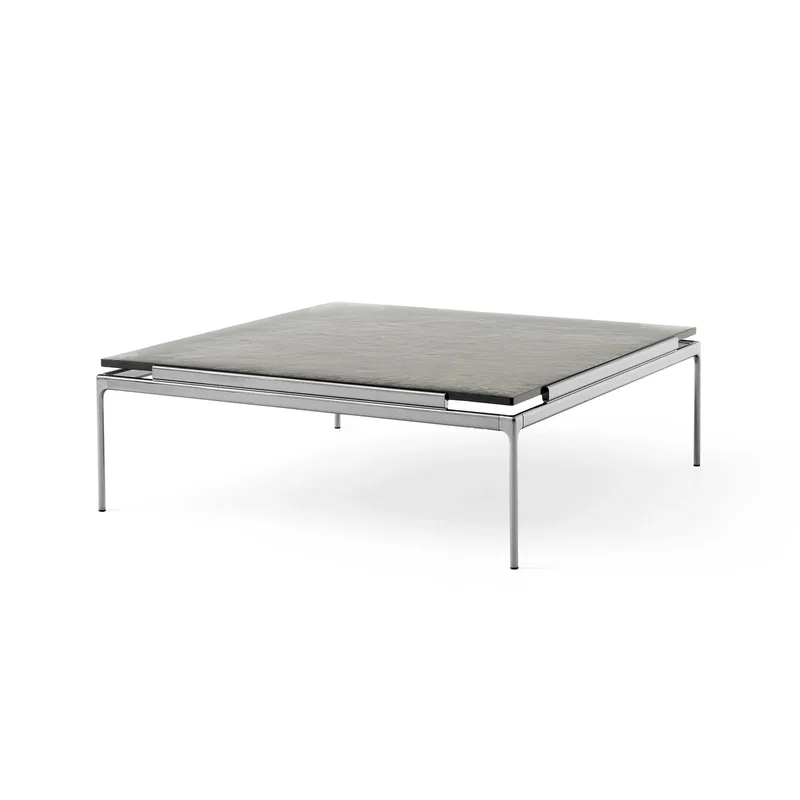 Sett LN13 Couchtisch Smoked cast glass-dark chrome by &Tradition – product photo