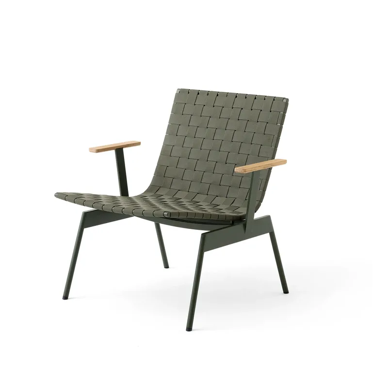 Ville Outdoor AV45 lounge chair with armrests. Bronze green by &Tradition – product photo