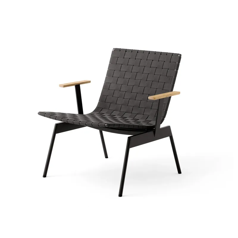 Ville Outdoor AV45 lounge chair with armrests. Warm black by &Tradition – product photo