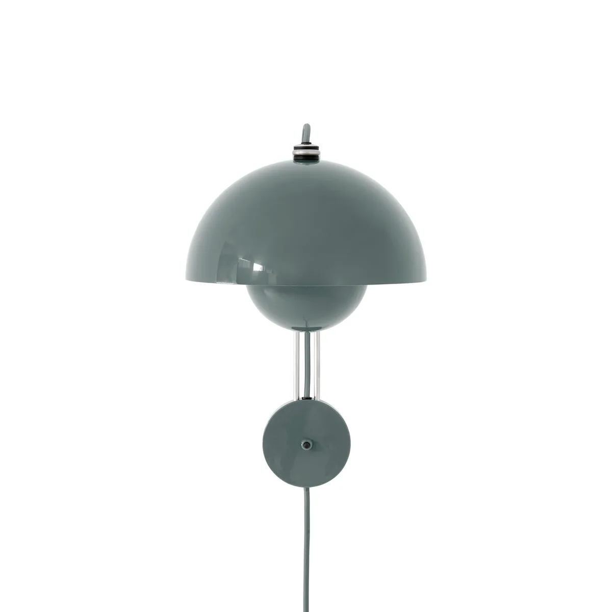 Wandleuchte mit Stromkabel FlowerPot - Grau - Stahl - Designer Verner Panton von &Tradition – Produktfoto