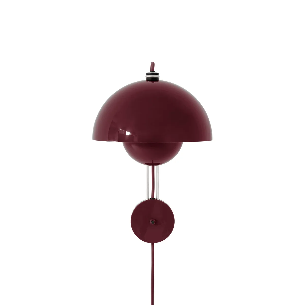 Wandleuchte mit Stromkabel FlowerPot - Violett - Stahl - Designer Verner Panton van &Tradition – productfoto