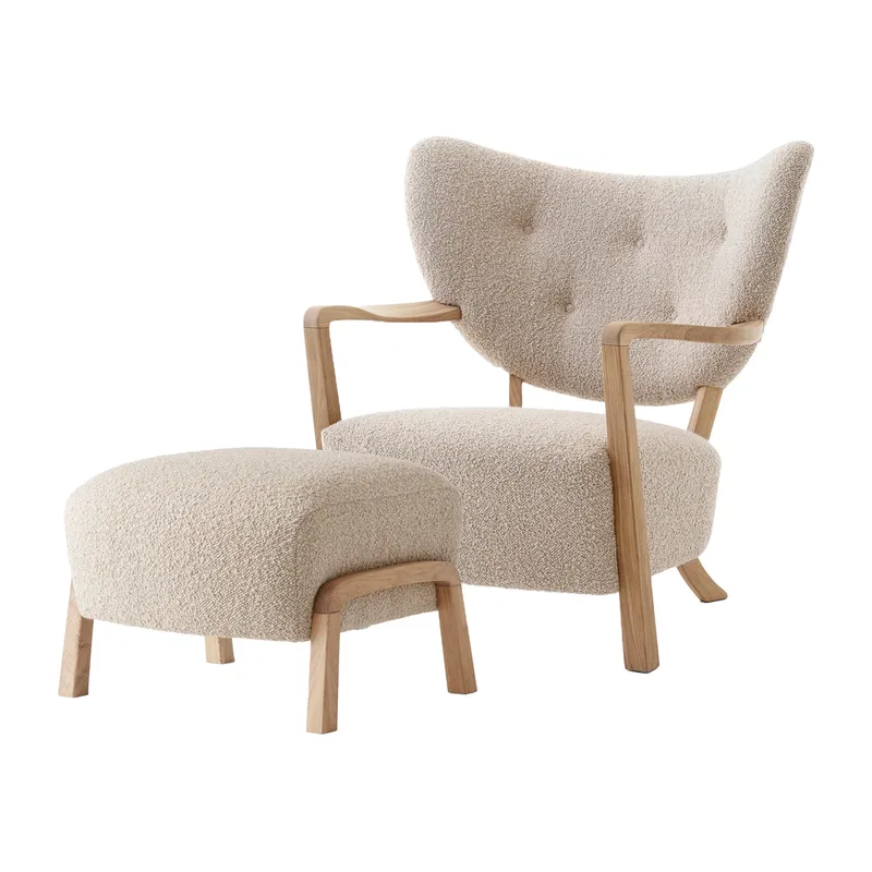 Wulff Lounge Chair ATD2 Fauteuil inkl. Fußhocker ATD3 Eiche geölt-Karakorum by &Tradition – product photo