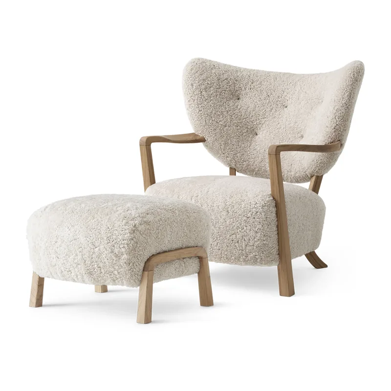 Wulff Lounge Chair ATD2 Fauteuil inkl. Fußhocker ATD3 Eiche geölt-Moonlight by &Tradition – product photo