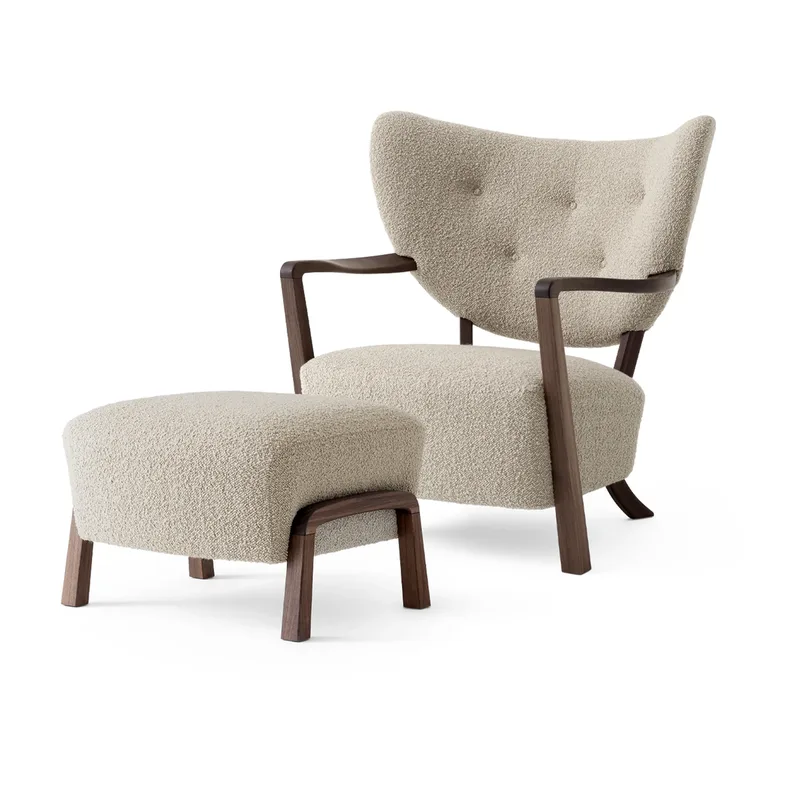 Wulff Lounge Chair ATD2 Fauteuil inkl. Fußhocker ATD3 Walnussholz geölt-Karakorum by &Tradition – product photo