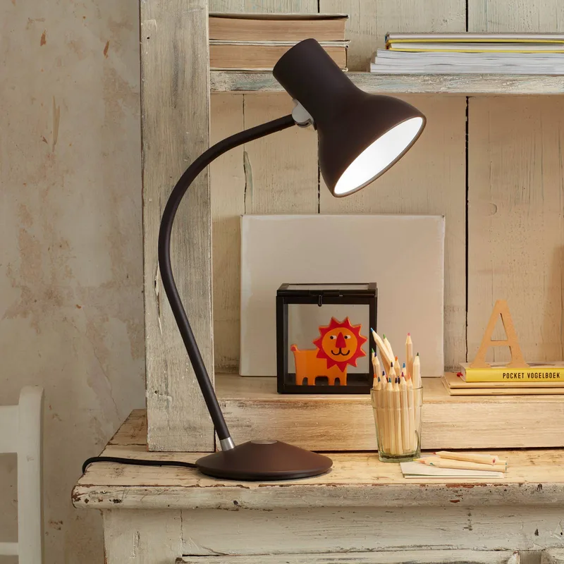 Type 75 Mini tafellamp van Anglepoise in Bruinzwart – productfoto
