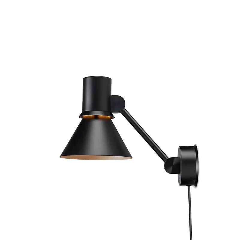 Type 80 W2 wandlamp, stekker, zwart van Anglepoise in Mat zwart – productfoto