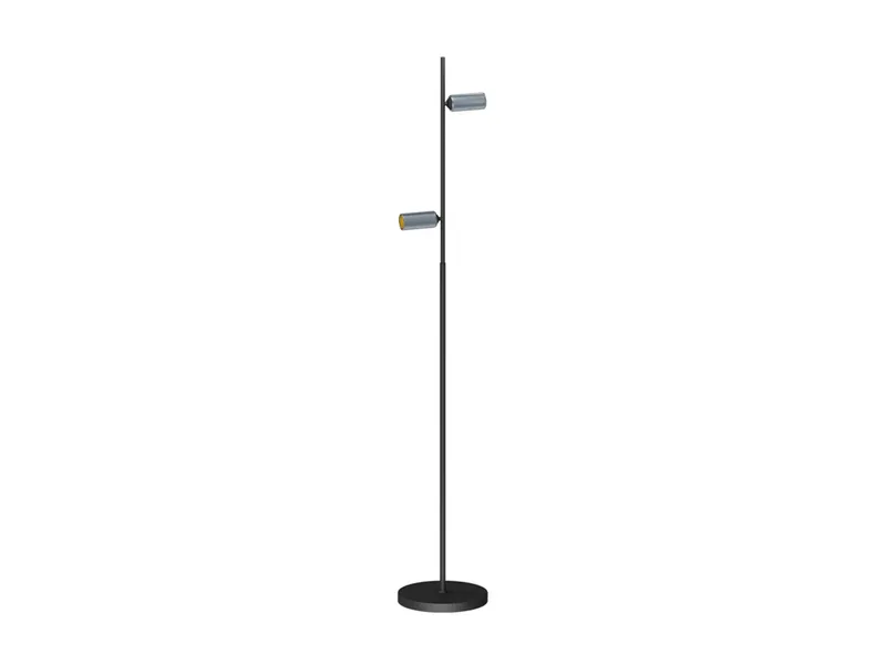 Decor F2 LED vloerlamp, dimbaar, zwart/aluminium från Antidark – produktbild