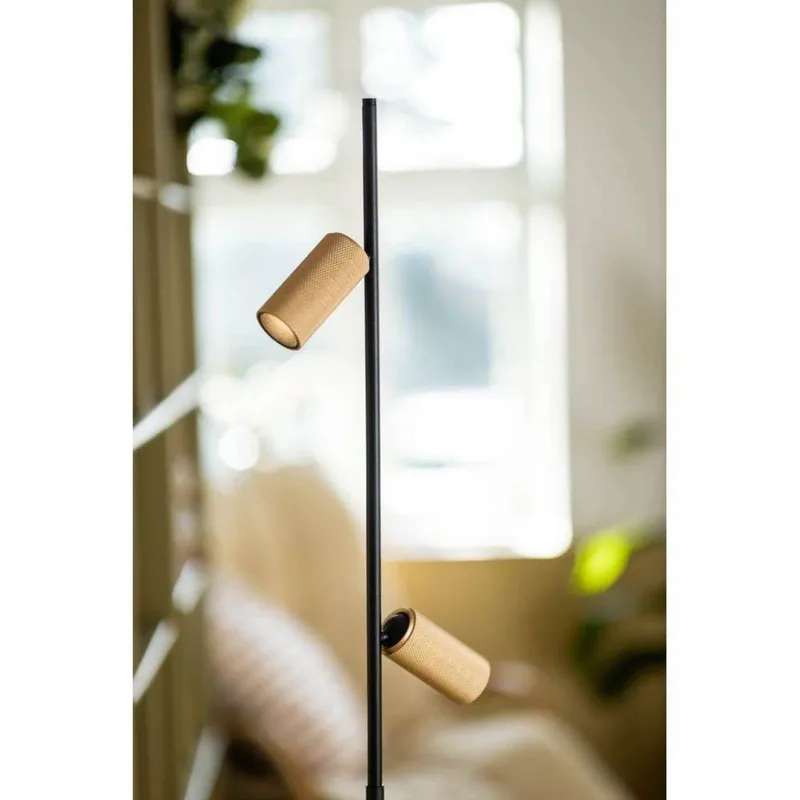 Decor F2 LED vloerlamp, zwart/messing, dimbaar by Antidark – product photo