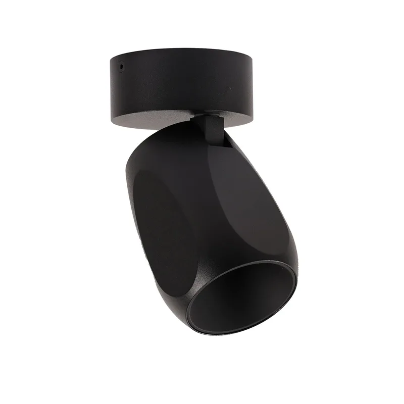 Facet W70 LED plafondlamp, zwart, metaal, Ø 7 cm från Antidark – produktbild