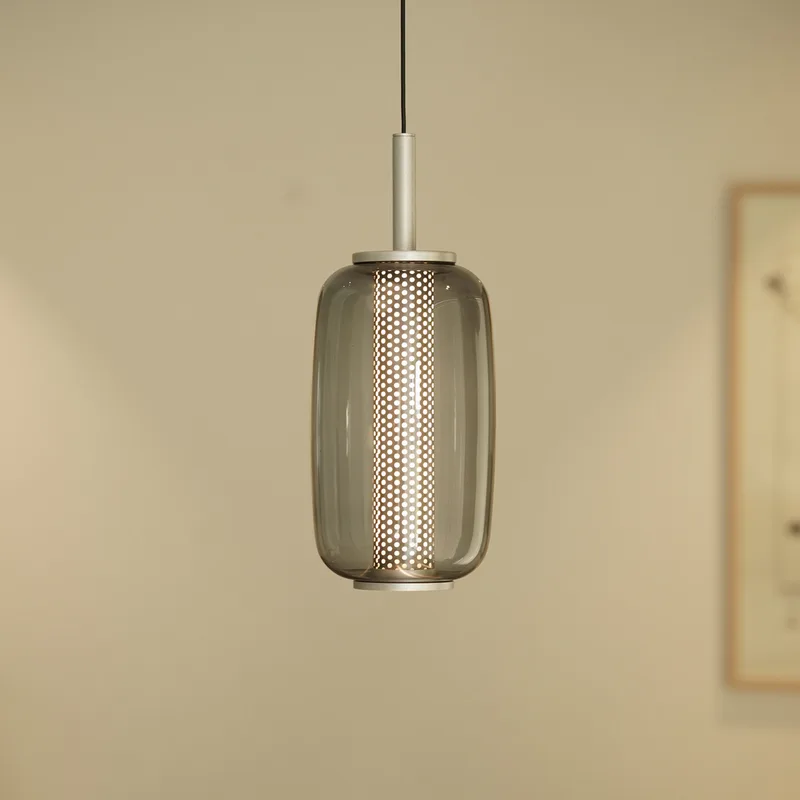 MIDNIGHT LED hanglamp, glas, titanium, Ø 12,8 cm fra Antidark – produktbillede