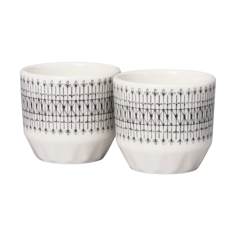 Emilia Eierbecher 4 cl 2er Pack Schwarz-weiß van Arabia – productfoto