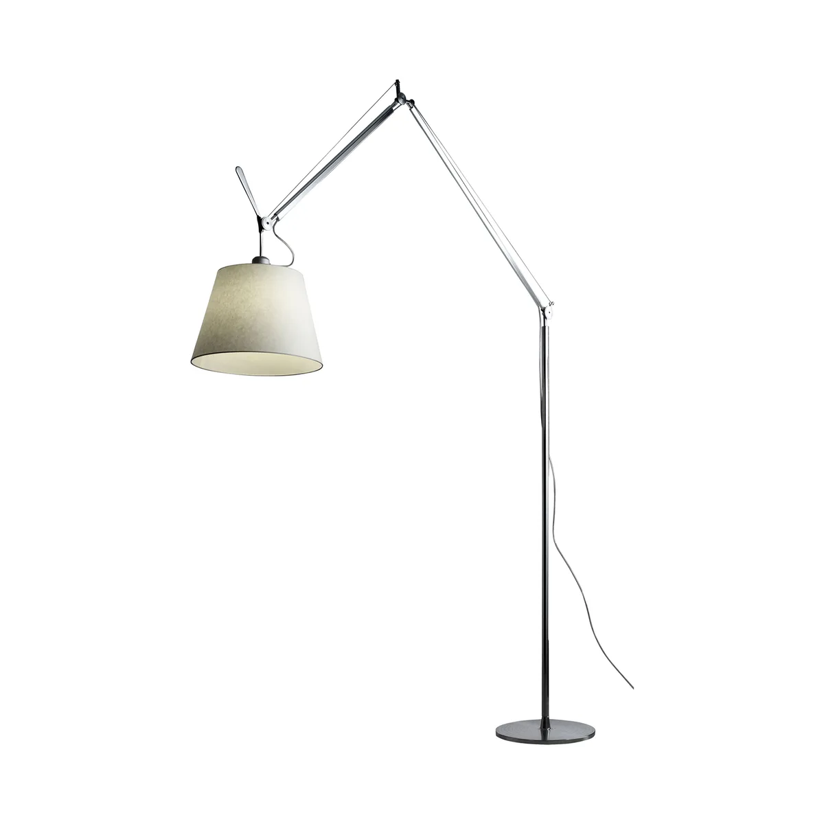Bogenstehleuchte Tolomeo Mega - Beige - Pergamentpapier - Designer Michele de Lucchi von Artemide – Produktfoto