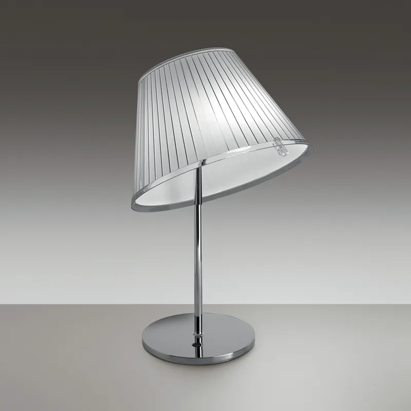 Choose T LED Tafellamp Chrome/White - Artemide - Slaapkamer - Designer - Metaal - Met lampenkap van Artemide – productfoto