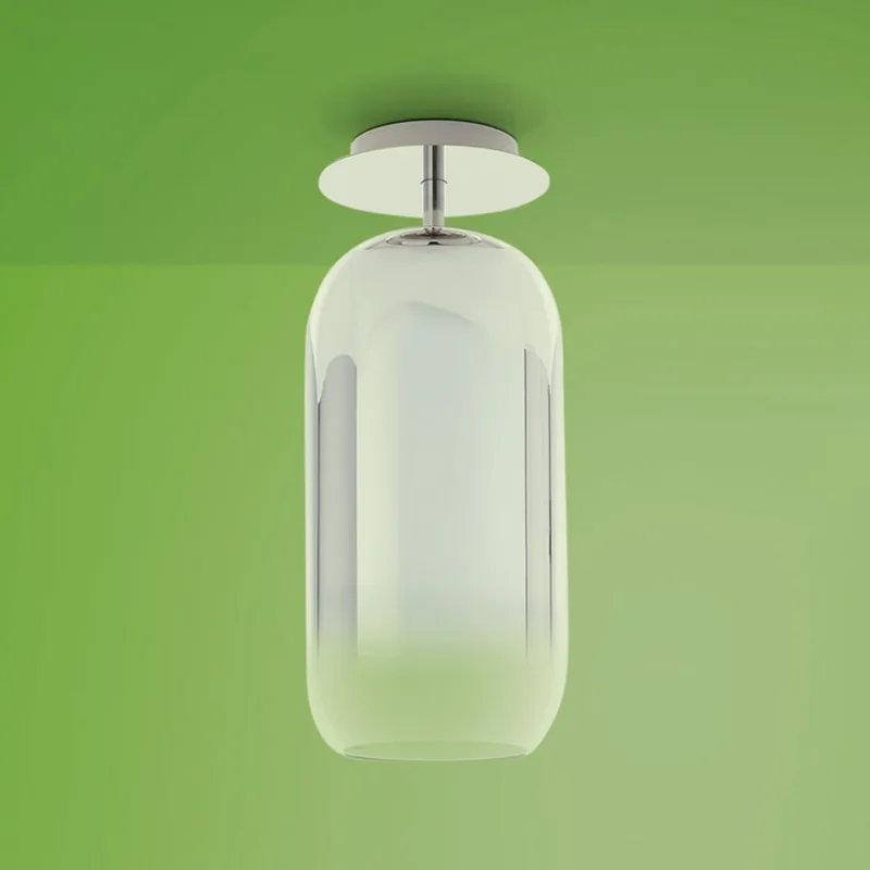 Gople Mini Plafondlamp Silver - Artemide - Woonkamer - Designer - Glas - Met afstand von Artemide – Produktfoto