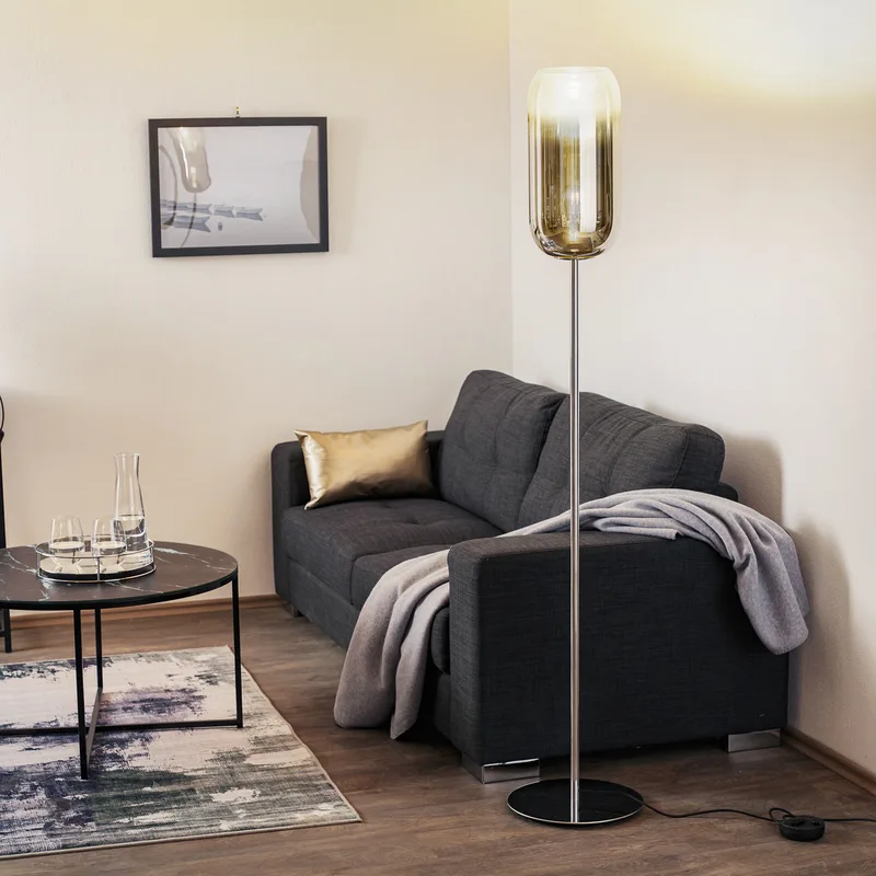 Gople Vloerlamp Silver - Artemide - Woonkamer - Designer - Glas - Met lampenkap von Artemide – Produktfoto