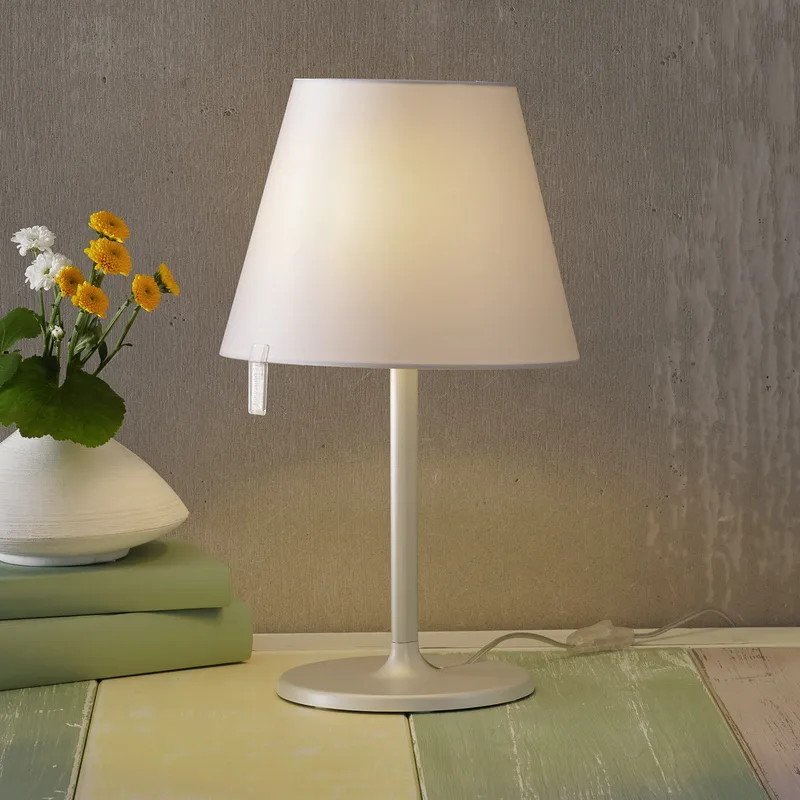 Melampo Notte T Tafellamp Grey - Artemide - Woonkamer - Designer - Stof - Met lampenkap von Artemide – Produktfoto