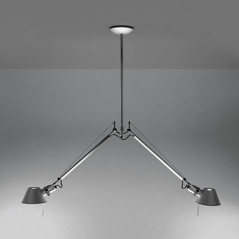 Tolomeo Due Bracci Hanglamp Aluminium - Artemide Tolomeo 2 Bracci - Woonkamer - Designer - Metaal - Meerdere lampen von Artemide – Produktfoto