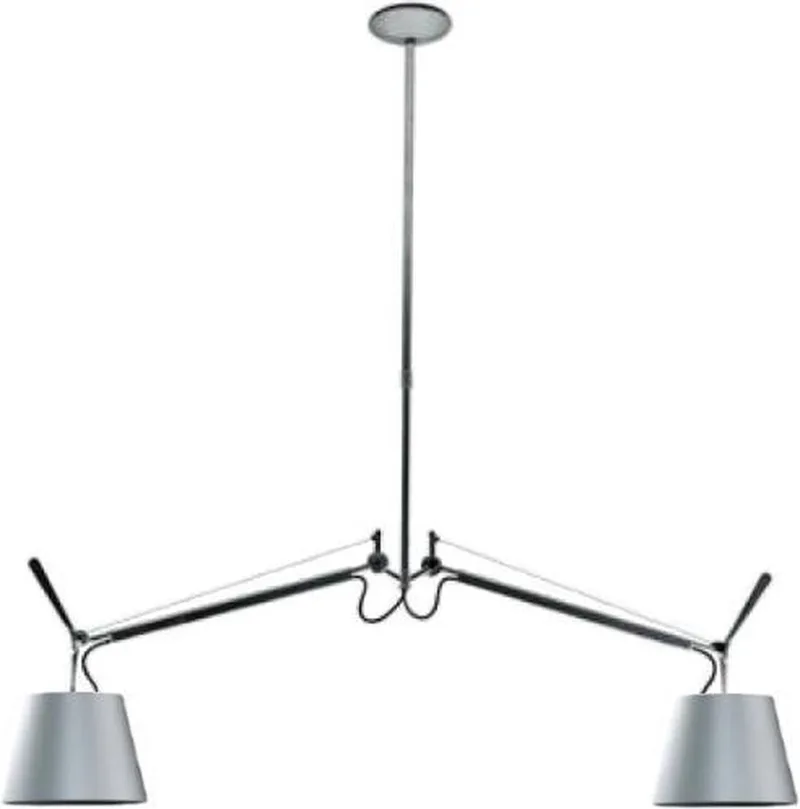 Tolomeo Due Bracci hanglamp Ø 24 cm satijngrijs van Artemide in Satijn – productfoto