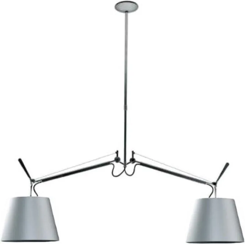 Tolomeo Due Bracci hanglamp Ø 36 cm satijngrijs van Artemide in Satijn – productfoto