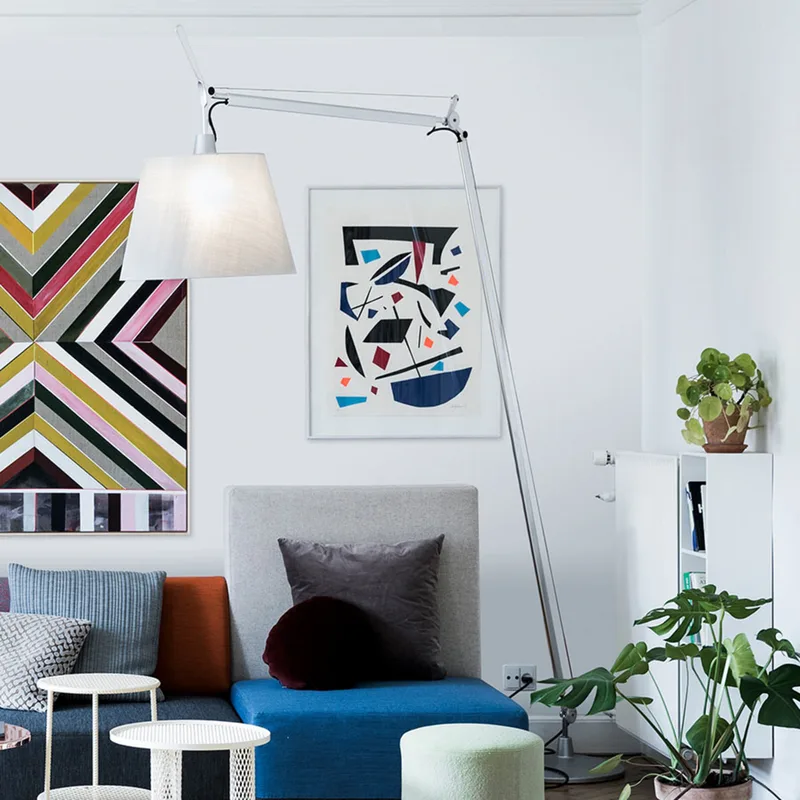 Tolomeo Maxi LED vloerlamp aluminium - Artemide - Woonkamer - Designer - Metaal - Met lampenkap von Artemide – Produktfoto