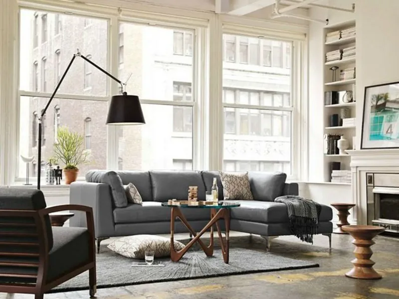 Tolomeo Mega Staande Lamp Ø420 Grijs Satijn/Zwart - Artemide - Woonkamer - Aluminium von Artemide – Produktfoto